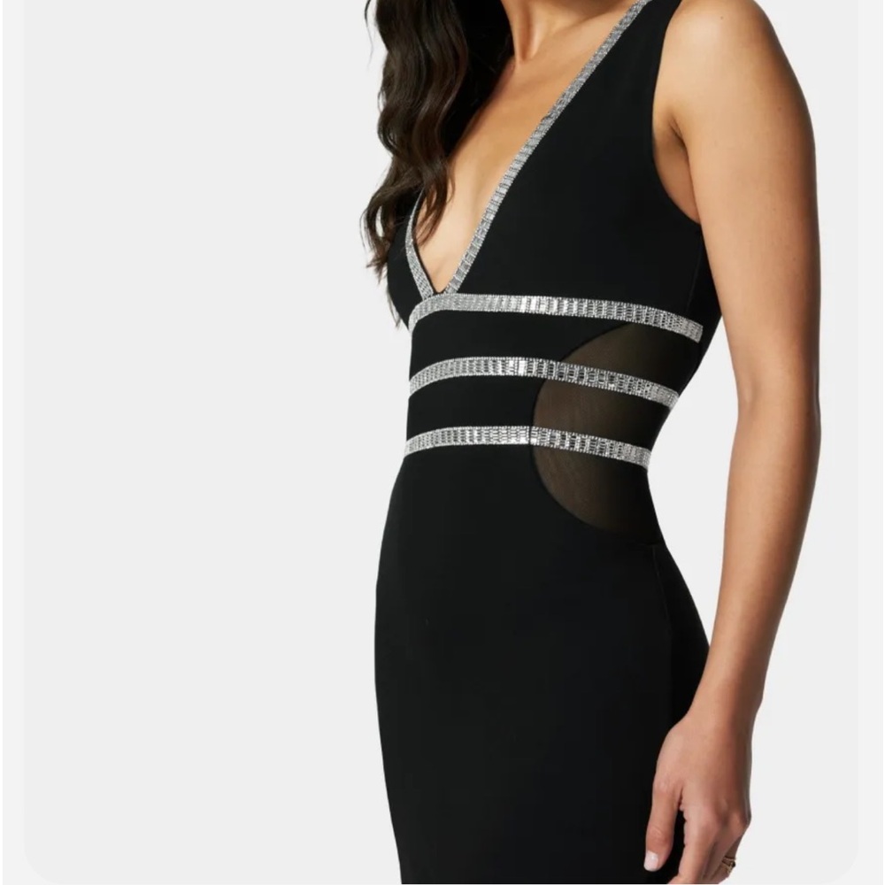 Bebe NWT Illusion Cutout Sparkle Mini cocktail dress.